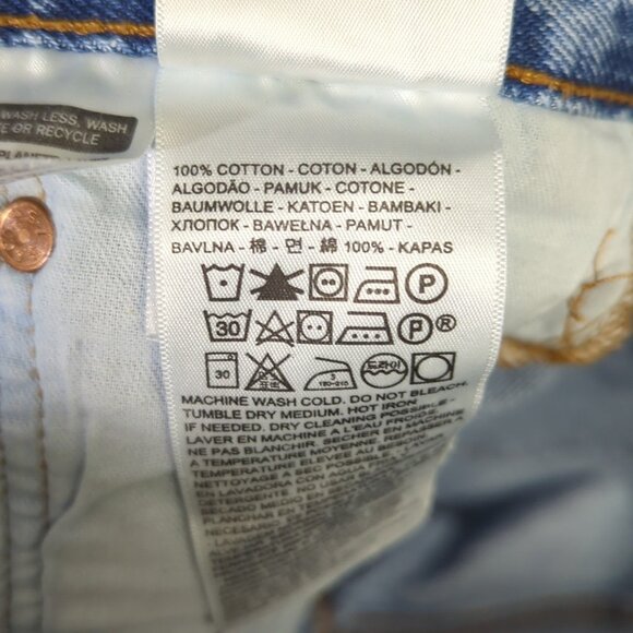 Levi's Jeans Men's 34x34 Fits 34x32 Blue 501 Straight Button Fly Denim - Picture 9 of 11